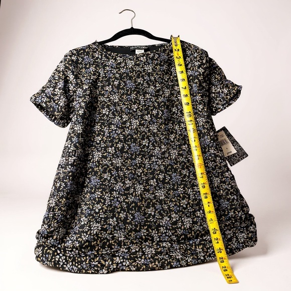 Duetime Maternity Black Floral Short Sleeve Top Size L NWT - Picture 6 of 8